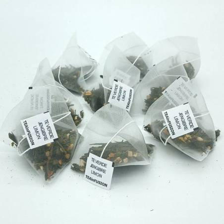 Té verde Jengibre Limón Pirámides Biodegradables | TeaInfusion