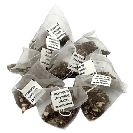 Pirámides Rooibos Jengibre Limón - bolsitas BIO - TEAINFUSION